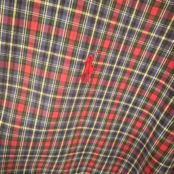 Ralph Lauren Red, Blue & Green Plaid Button-Down Shirt - Picture 3 of 6
